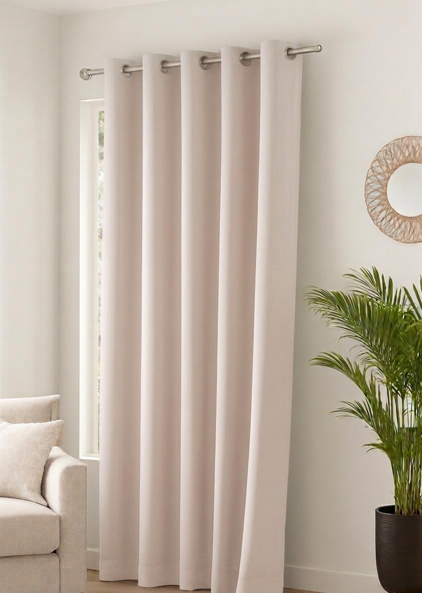 Luxury Blackout Curtains - Thermal Insulated Fabric for Room Darkness - Rich Grommets (150cm x 270cm) (Cashmere)