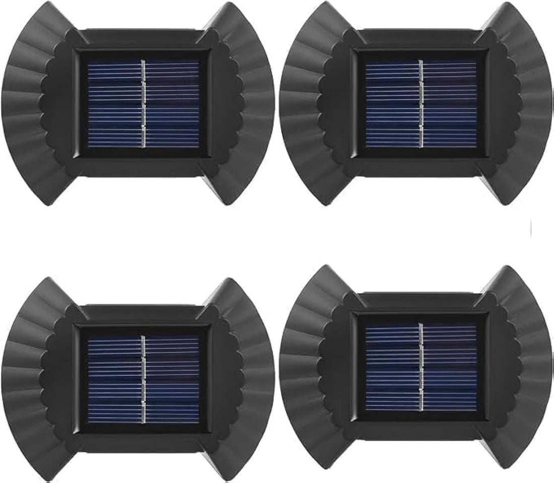 Solar Lights Outdoor Waterproof 2 Pack Solar Powered Lights for Garden, Porch, Patio, Street, Outdoor Walls, Outdoor Decoration, with Mounting Screws Included