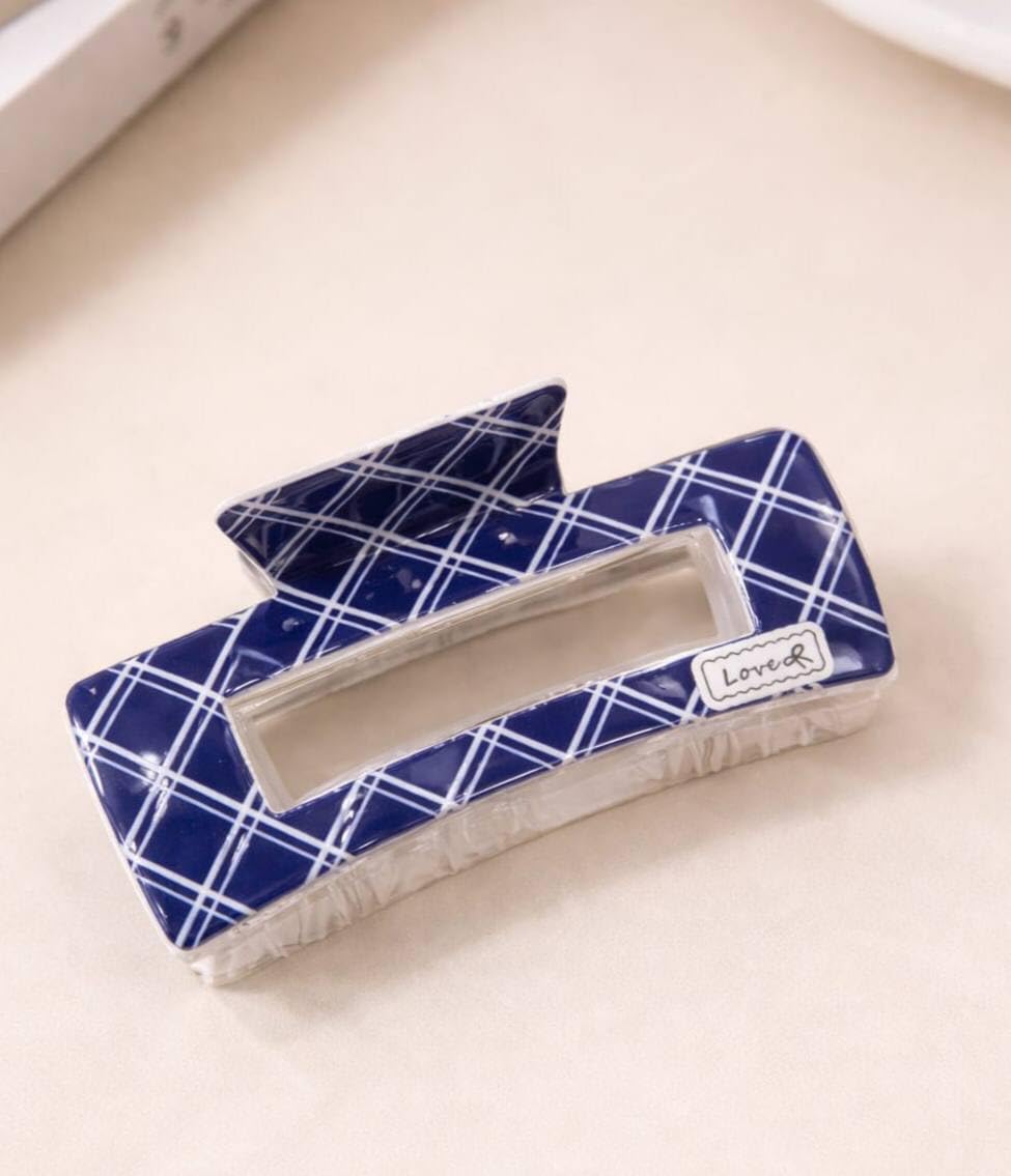 Nopatia Rectangle Hair Clips Set (4 Pieces), Fashion Hollow Out Bow Love Hair Clips, Strong and Stylish Hair Accessories for Girls and Women (Style 1)