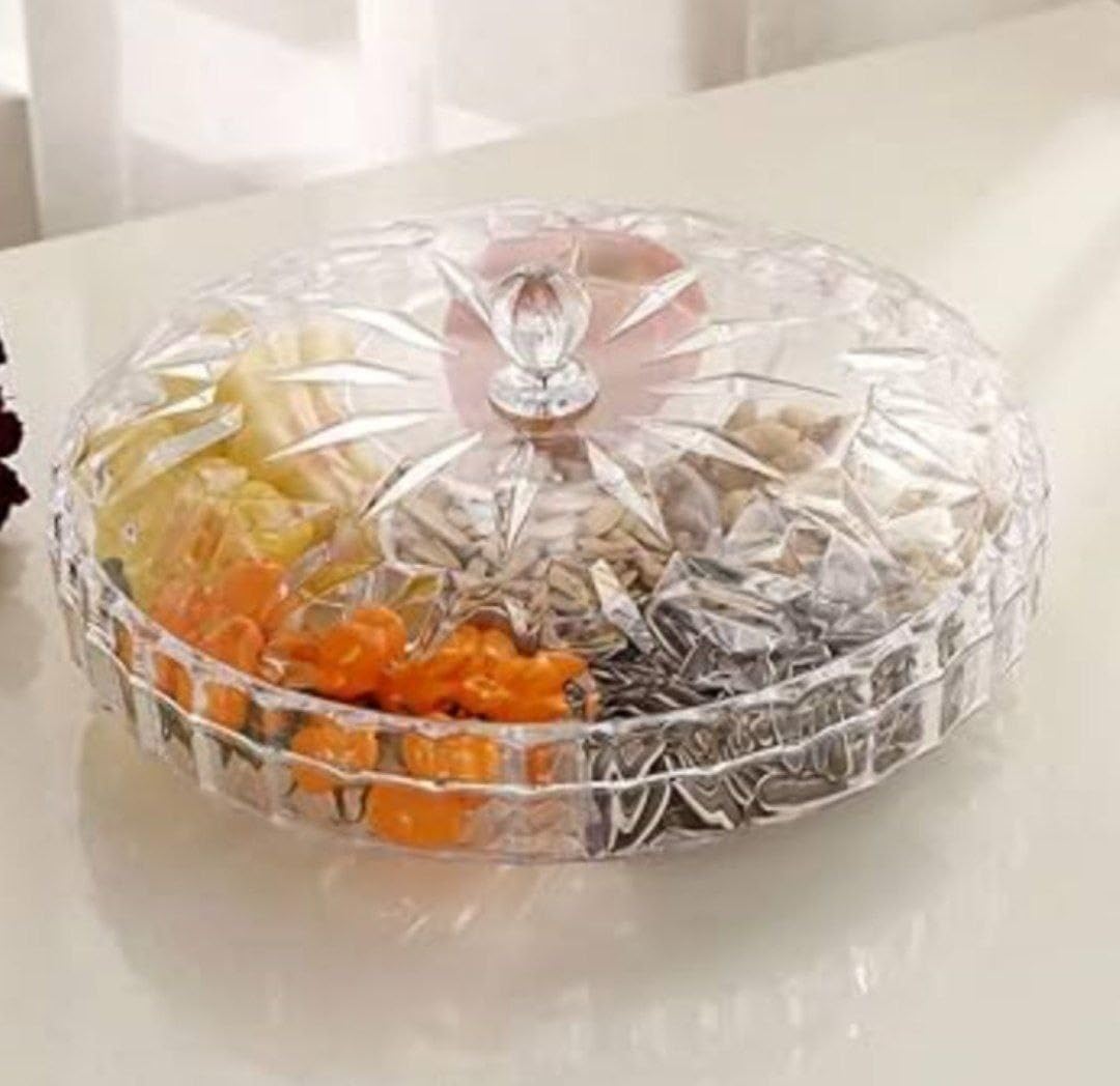 Generic Mini Acrylic Snack Box with Lid, Transparent Serving Container for Snacks, Crisps, Dates and Nuts, .nin