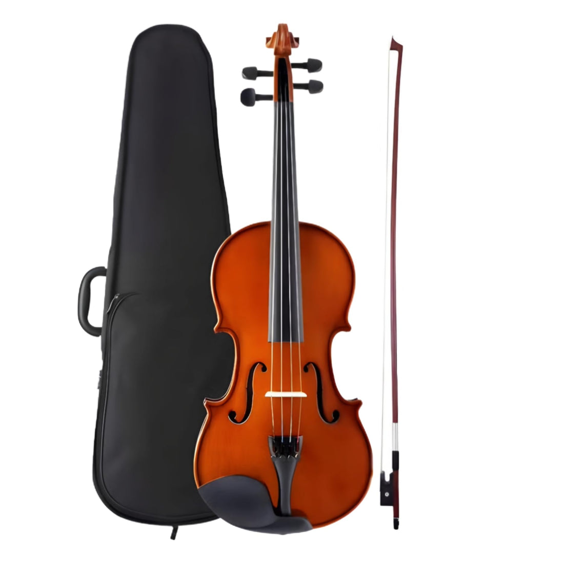 Student Violin Outfit Fiddle Package for Beginner with Bow Rosin & Hard Case - Natural Vanished (1/2)