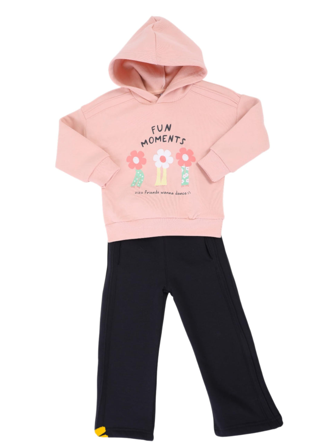 Fun Moments Floral Girls Hooded Tracksuit with Pants, 2-5 Years