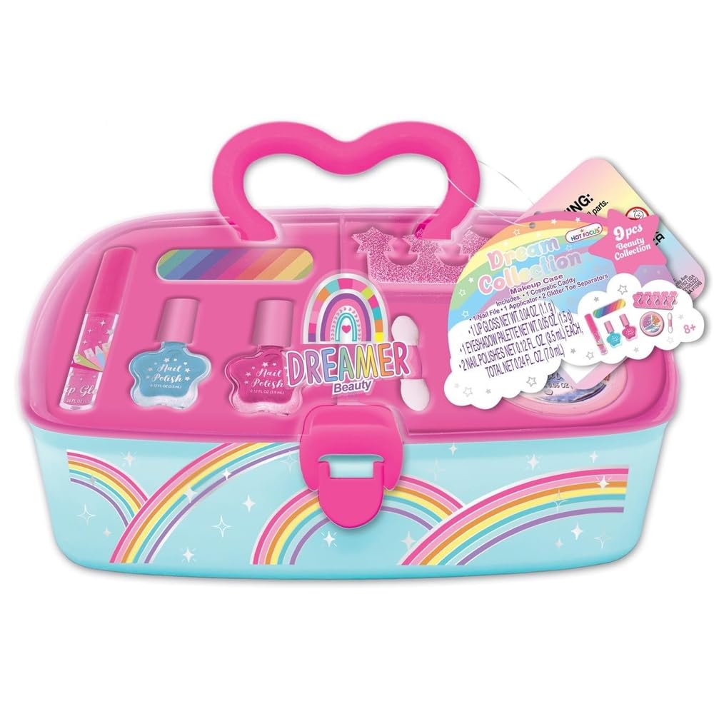 Hot Focus Dream Collection Rainbow Beauty Make Up Case, Multicolor, Plastic, 22x12x14.5 cm, for Children 3+ Years