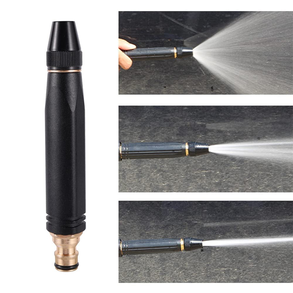 Water Spray Gun Car Wash Nozzle High Pressure Nozzle for 1/2" Hose Pipe High Pressure Water Gun Nozzle Adjustable Car Washer Gun Jet Spray for Car Wash Water Spray Nozzle for Garden & Window (Black)