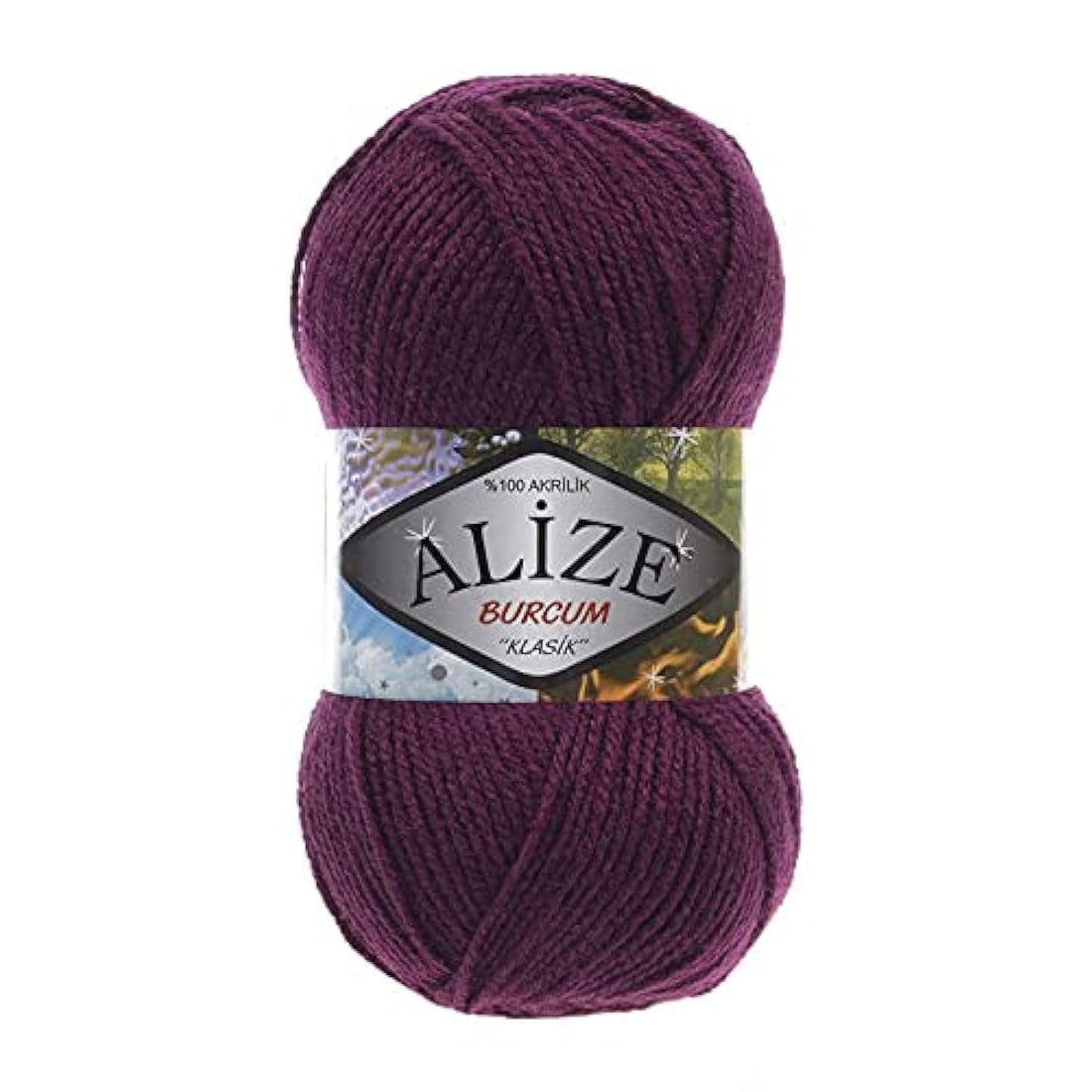 Alize BURCUM KLASiK Plum 304 - Crochet and Knitting Yarn