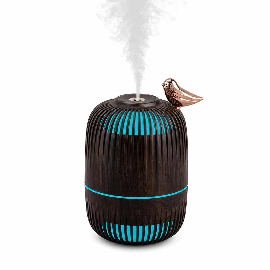 USB Aroma Diffuser Humidifier Wood Luxury LED Light Humidifier Aroma Diffuser for Office Bedroom Relaxation (dark brown)