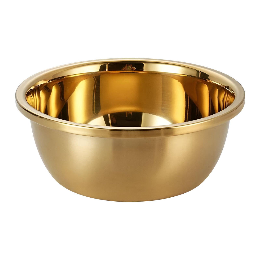 Mixing Bowl - Large Gold Stainless Steel Multipurpose Bowl for Washing Rice, Fruits, Vegetables, Cut Eggs, Dough Making (30cm)