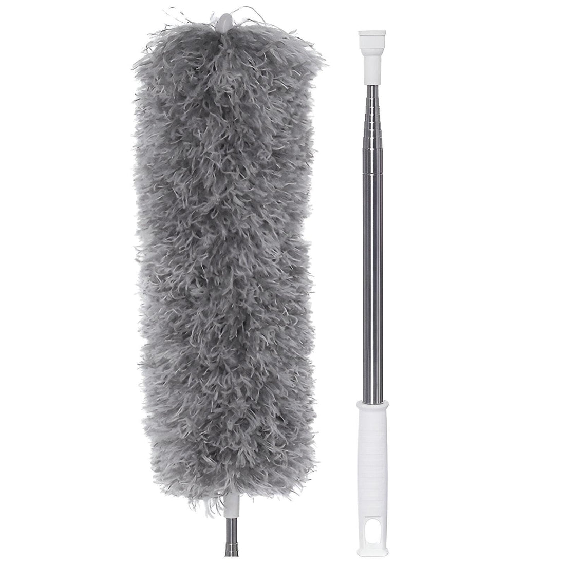 HIGH REACH CLEANER - Flexible microfiber duster with 2.5m stainless steel extension for effective cleaning of ceiling fans and dusty corners