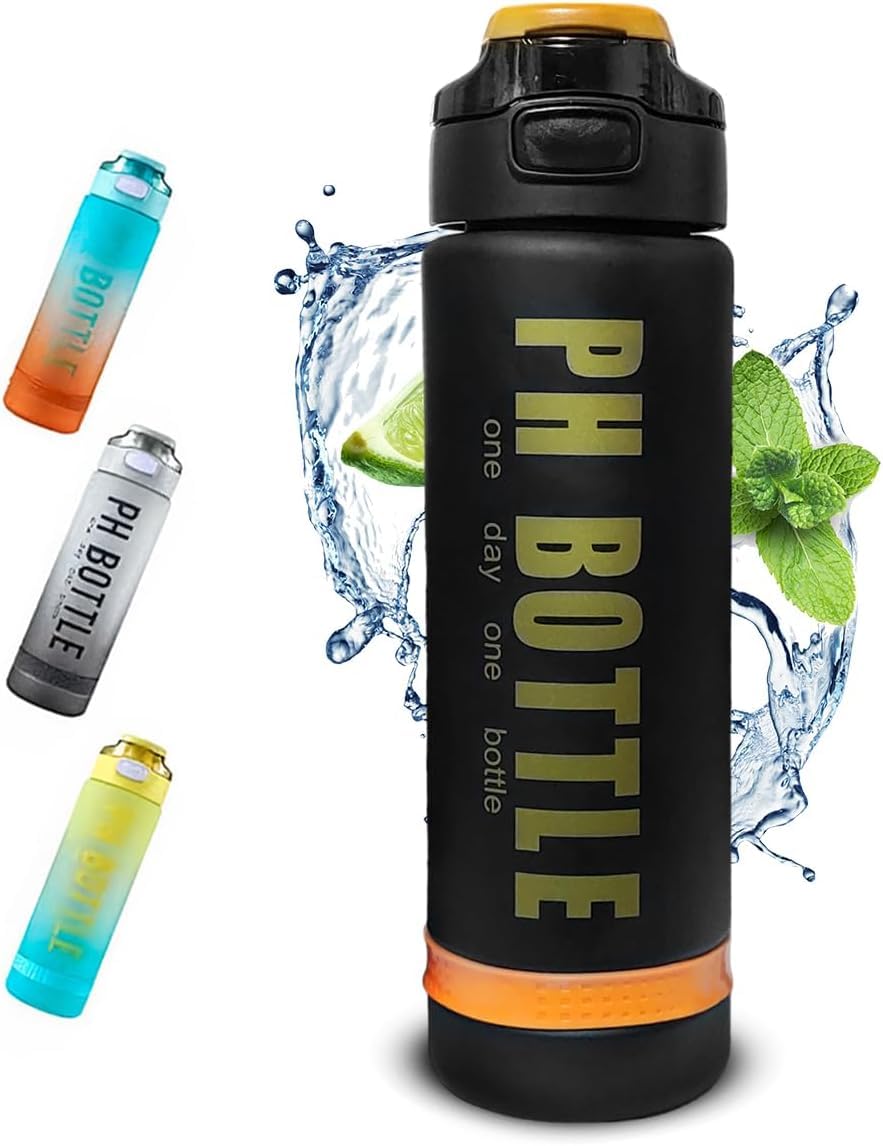 Healthy Large Capacity Sports Water Bottle Vibrant Color Changing Eco-Friendly Plastic Sports Bottle - 1 Liter (Black)
