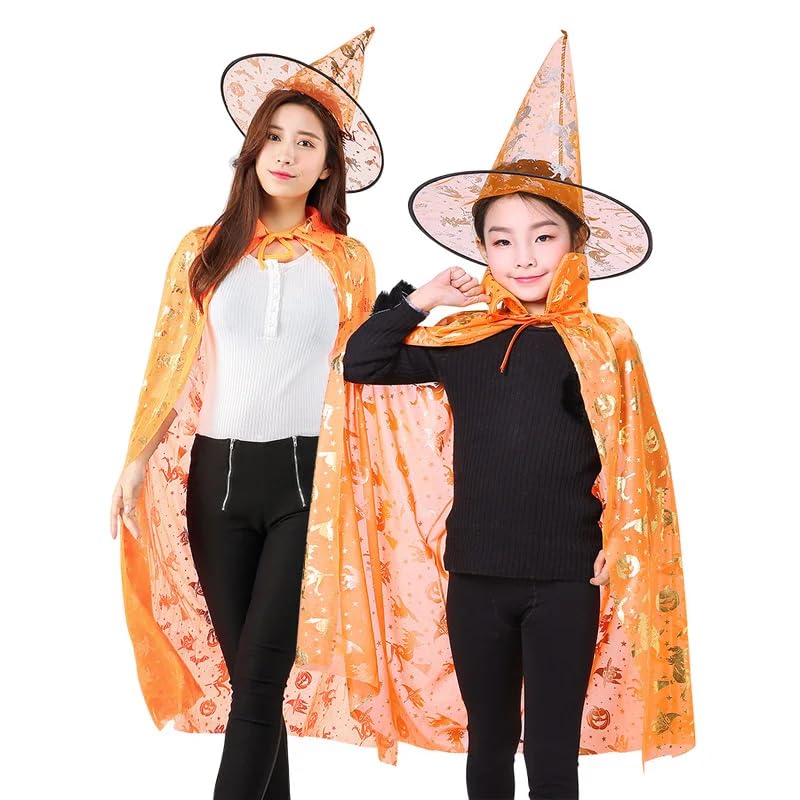 Halloween Scary Cloak Sets Cosplay Costume Wizard Cloak And Hat - Girl Boy Adult Cosplay Holiday Party