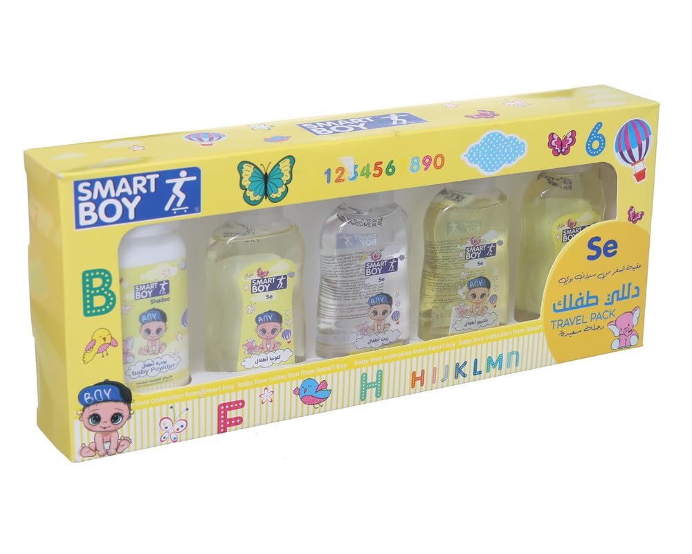 Baby Skin & Hair Care Set (Shampoo + Conditioner + Powder + Oil + Lotion), Yellow DR-A-624