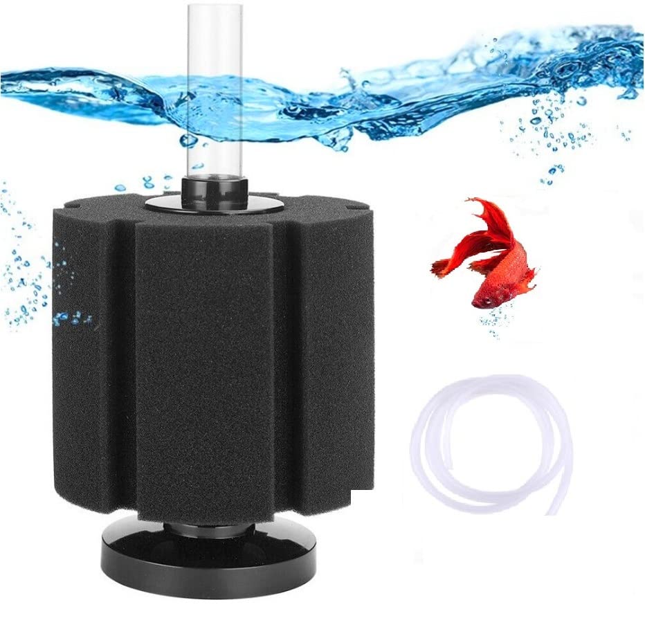 VAYINATO XINYOU XY-380 Super Biochemical Sponge Filter for Aquarium Fish Tank with Free 2 Meter Air Hose Tube