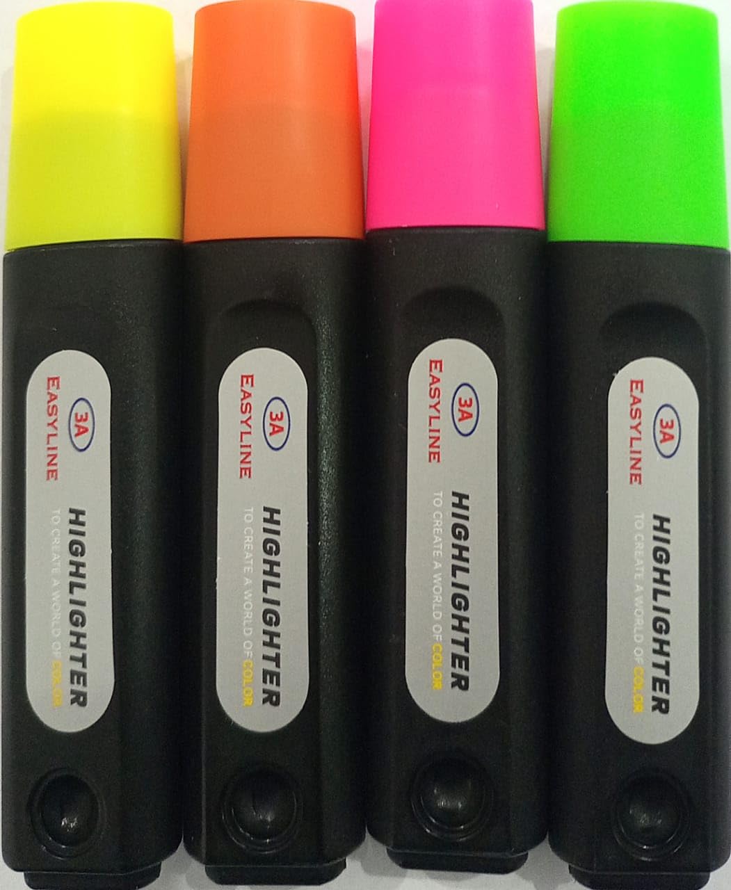 Generic Easyline 3A Highlighter Set of 4, 4 Pack, Multicolor, Glow in the Dark, 2 mm Tip, Highlighter Pens