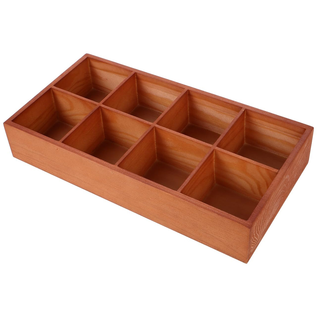 SHERCHPRY Wooden Box with Dividers Multifunctional Tea Organizer Tray for Serving Nuts and Succulents 12.16X6.29X2.16 Inch for Kitchen and Home