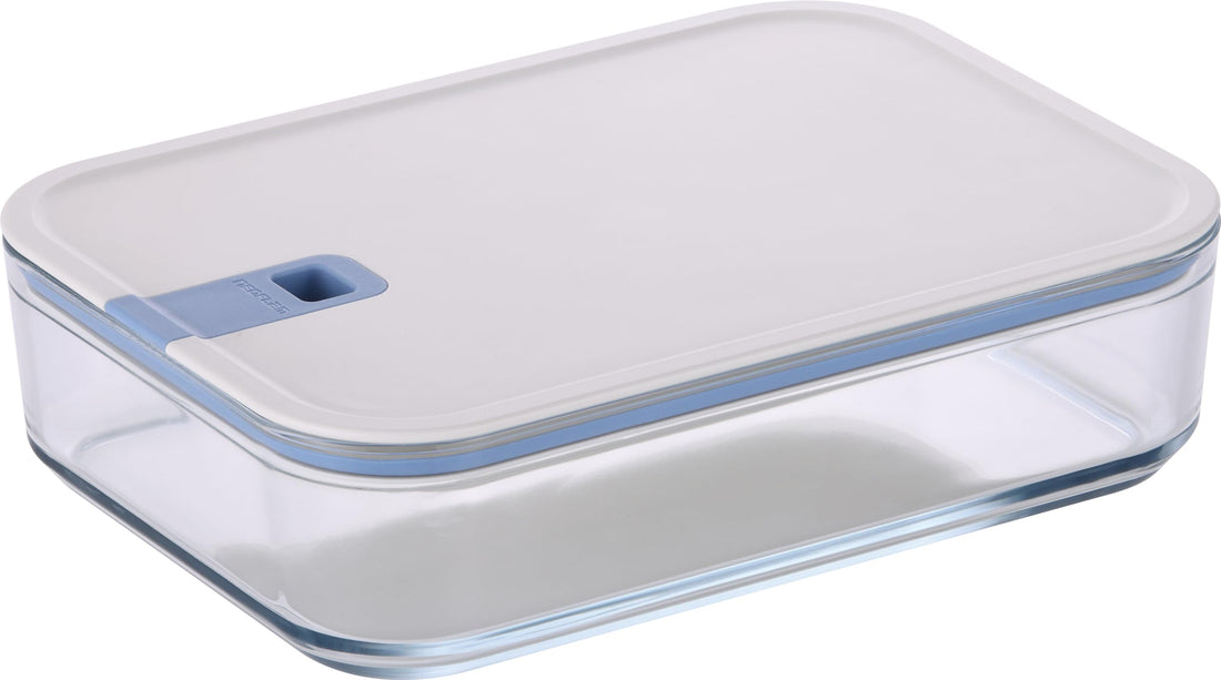 Neoflam Perfect Seal Glass Food Storage Containers – Airtight, Easy to Open, Durable Heat-Resistant Glass, 2300 ml Rectangle