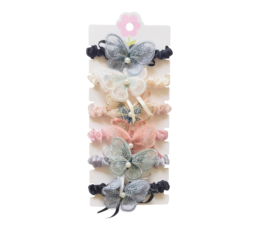 Daphne 6-Piece Children'S Hair Tie Set In The Shape Of A Butterfly - Mlitucolor