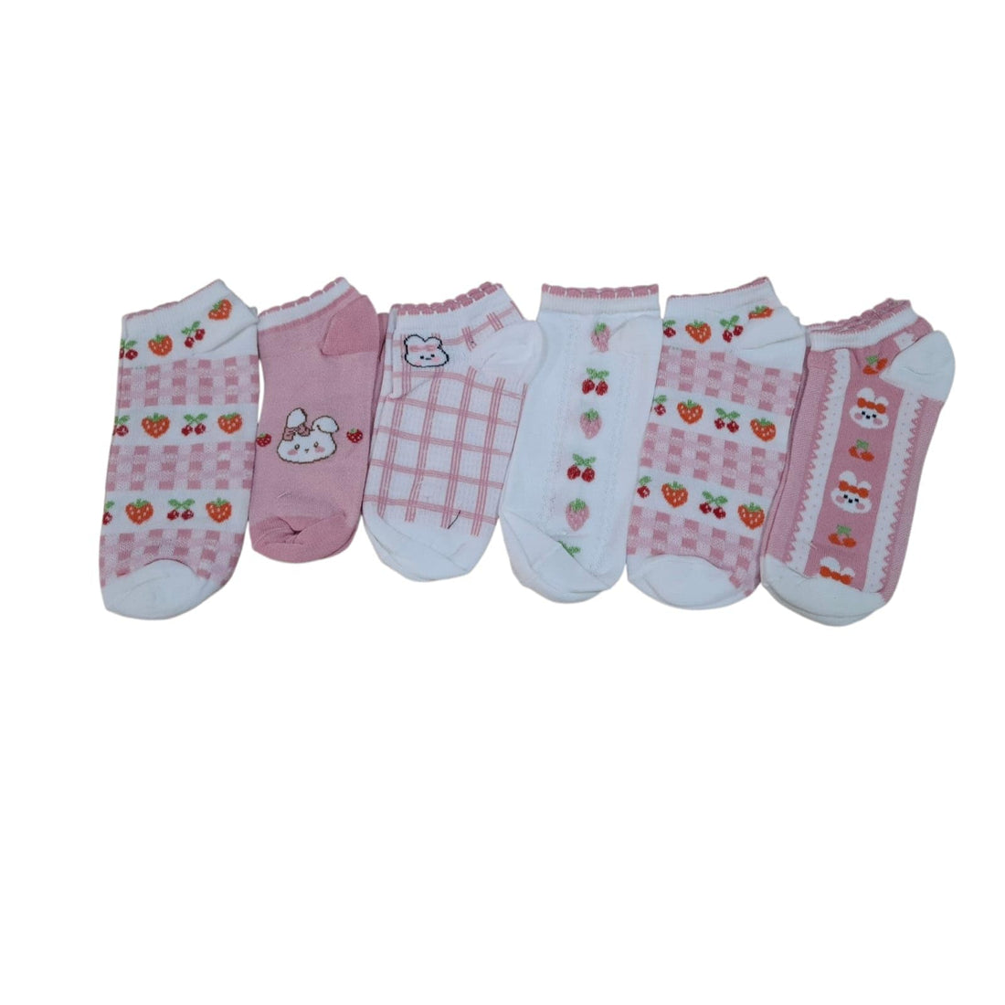 Socks Set Of Socks For Boys And Girls Sizes 33:37 (6 Pairs Set), White, Grey, Red, Pink, Black, Olive, Purple
