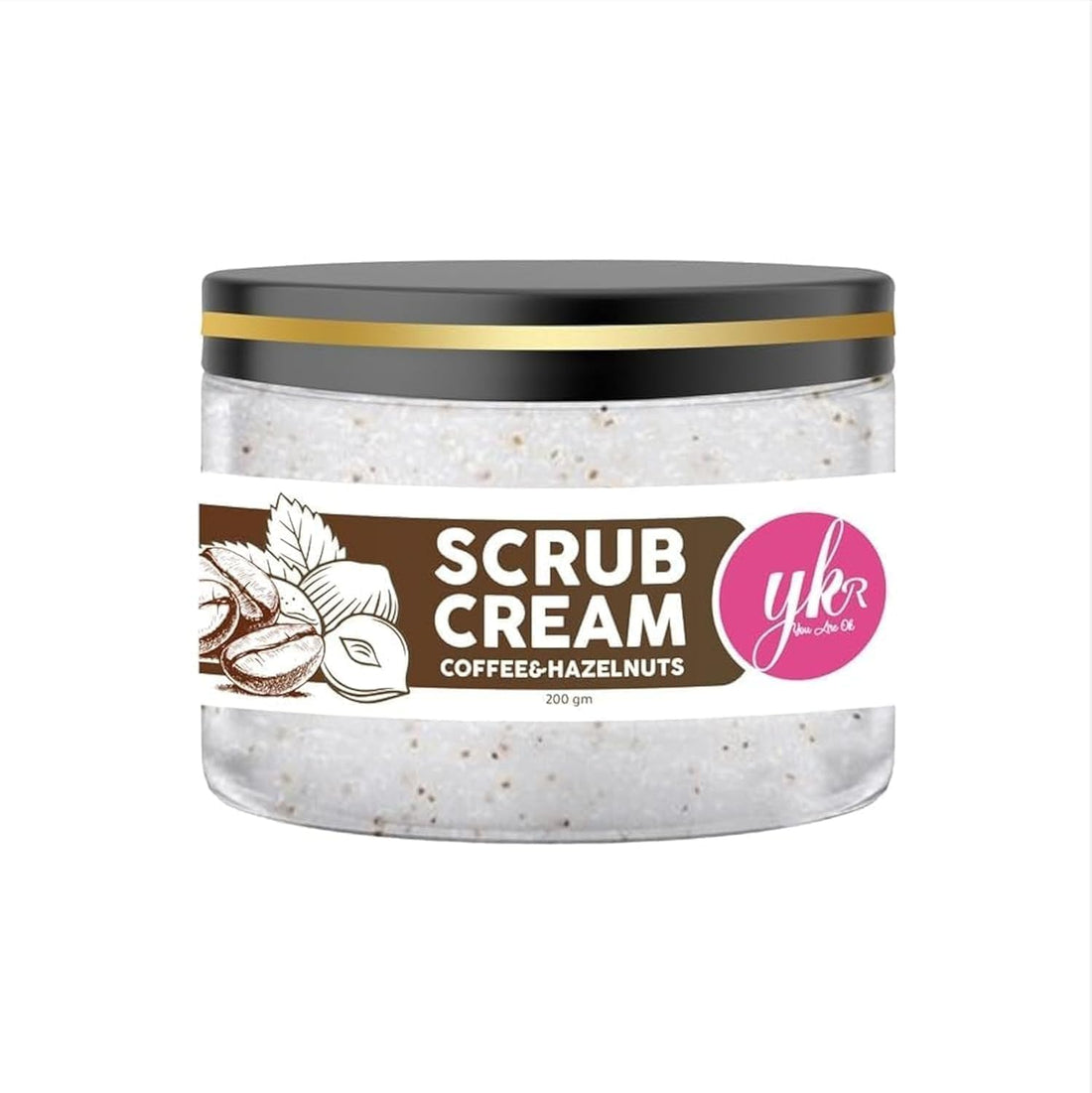 YKR Cosmetics Coffee & Hazelnut Body Scrub for Unisex 200 grams