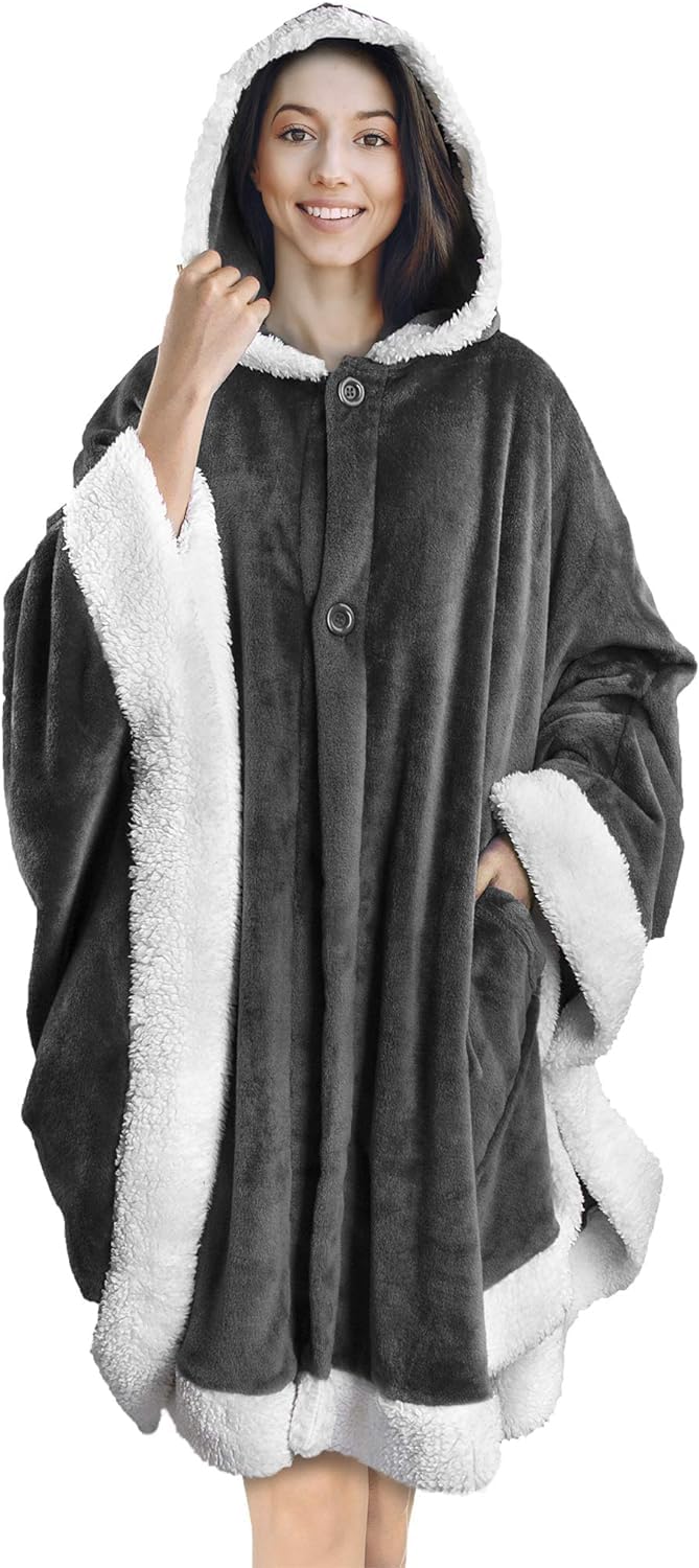 Moro Moro 3 Oversized Wearable Blanket with Hood One Size Up to 135k for Men and Women Made of the Finest Fur