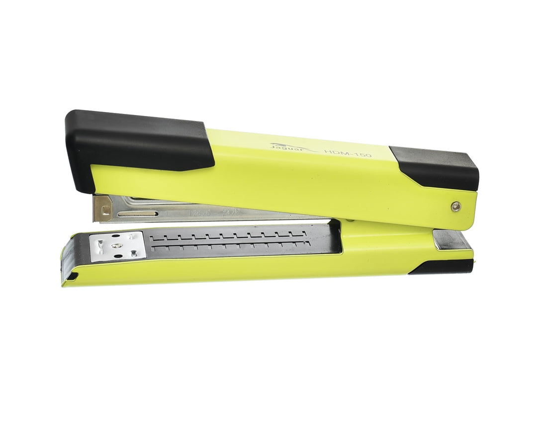 Jaguar. HDM-150 Front Loading Stapler Use Staples 24-26/6 Capacity of 30 Sheets for Office and School - Yellow