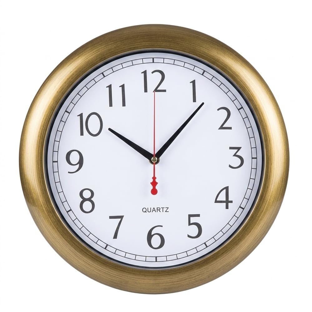 Classic Round Wall Clock with Gold Frame - A1-870