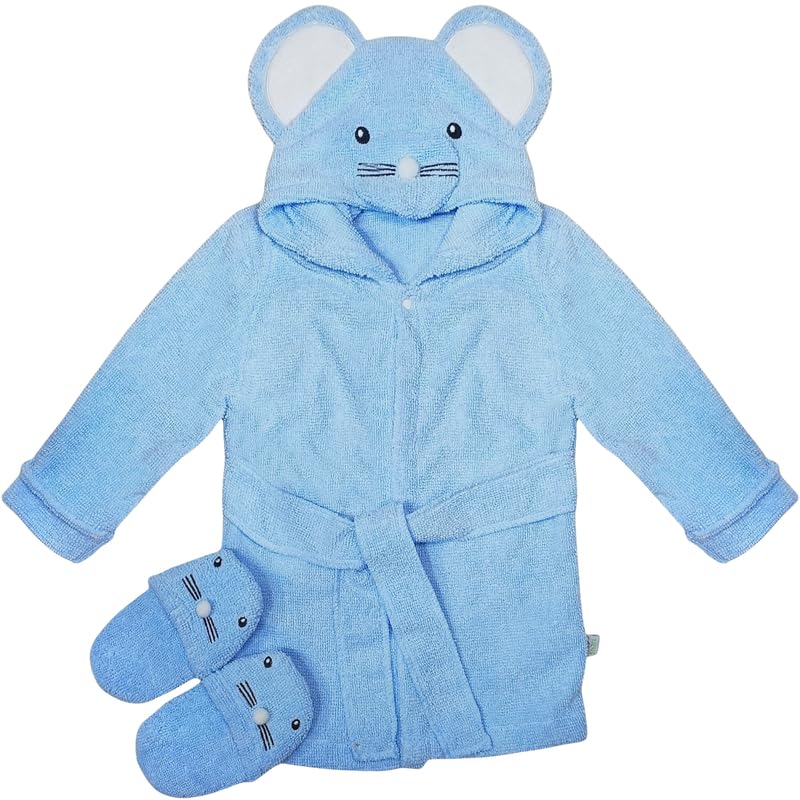 Baby Shoora Boy Fur Long Sleeves Hooded Bathrobe&Slipper Bathrobe (pack of 1)