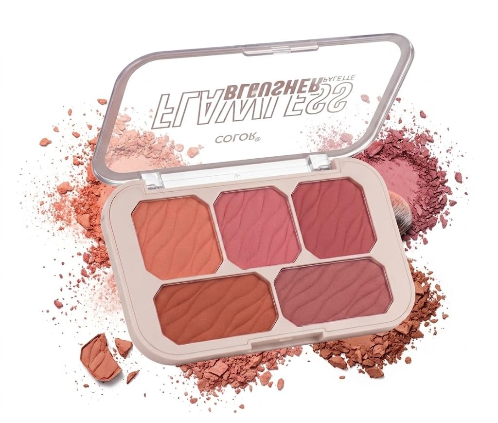 EYESHADOW AND BLUSHER Colors Colorful Eyeshadow Palette Makeup Nude Matte Shimmer Eye Shadow Powder Palette,Naturing-Looking Long Lasting Waterproof (5 COLORS)