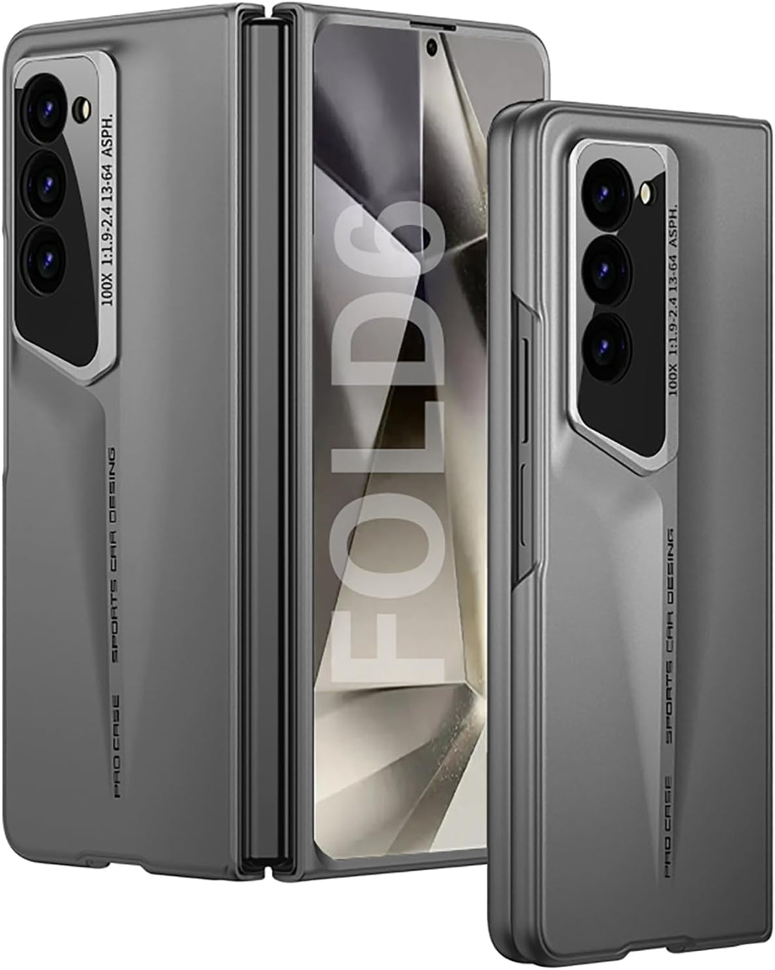 Case for Samsung Galaxy Z-Fold-6 Blade Warrior Case, Slim & Thin Mobile Phone Cover with Matte PC with Screen Protector Shockproof Phone Cover for Samsung (Rugged Dark Grey)