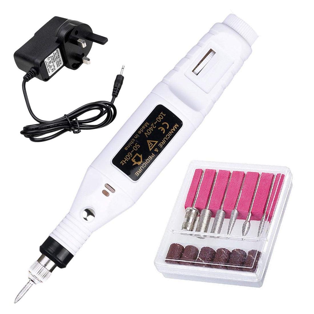 Electric Nail File Drill Kit - White