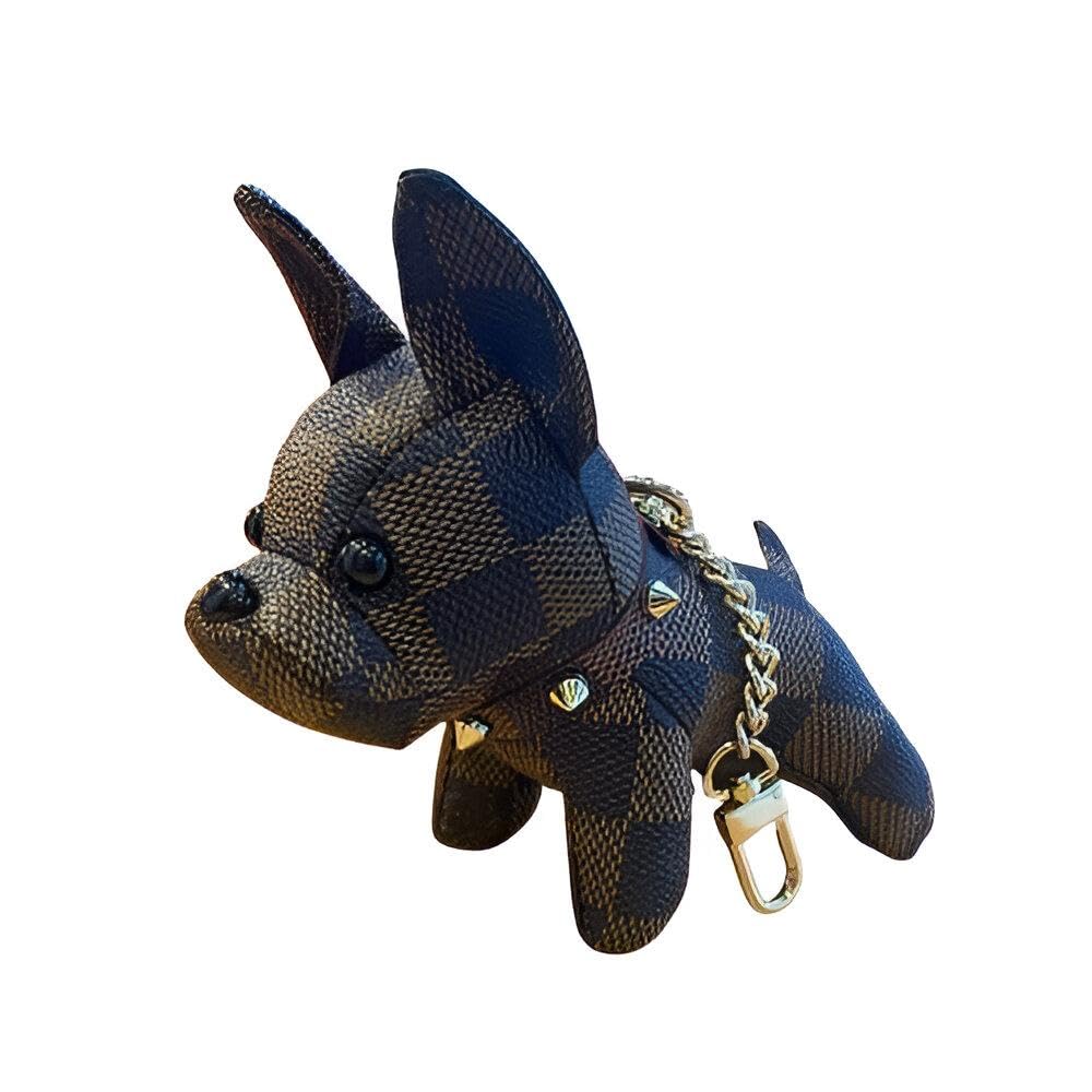 Delicious Animal Series - Dog Keychain made of beautiful faux leather, French Bulldog PU leather keychain, creative family friend keys partner gift