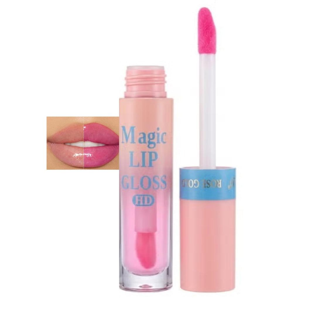 Magic Lip Gloss HD, Color Changing 4ml, pH Reactive Moisturizing Lip Tint with High Shine Finish, Long Lasting Hydrating Lip Gloss with Doe Foot Applicator for Daily Lip Care (06)