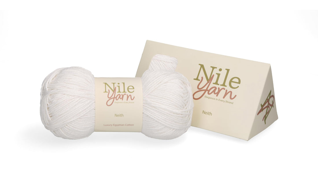 Neith – 100% Egyptian Cotton DNA Verified, DK Weight, Double-Mercerized Crochet & Knitting Yarn Skein – 100g / 3.5 oz by Nile Yarn (Bright White)