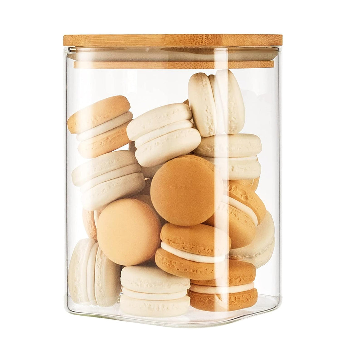 Gorgeous Home Airtight Glass Jar with Bamboo Lid Kitchen Food Storage Jar Glass Canisters for Pantry (Clear(40oz))