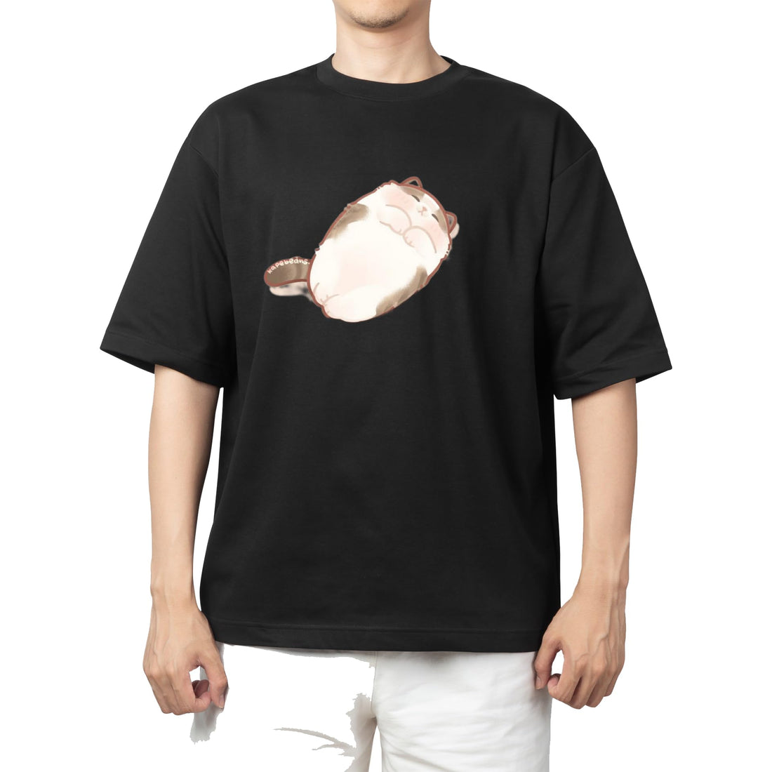 CUTE kawaii kitty cat black t-shirt oversize 30
