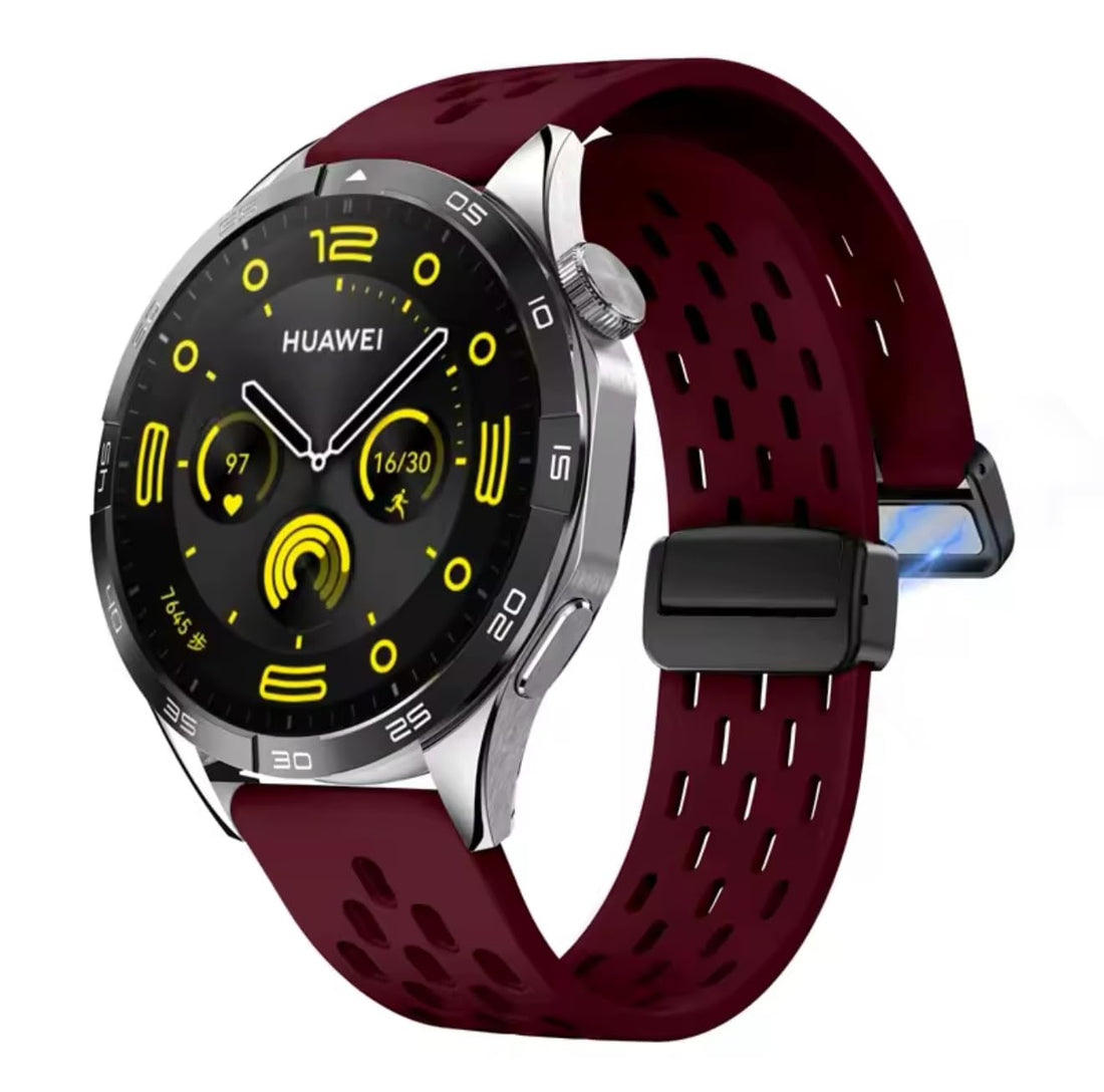 Fekra 22mm Folding Buckle Magnetic Buckle Silicone Strap Band For Huawei Watch GT4 46mm GT3 SE GT2 46mm / GT2 Pro / GT2 GT3 46mm / Buds