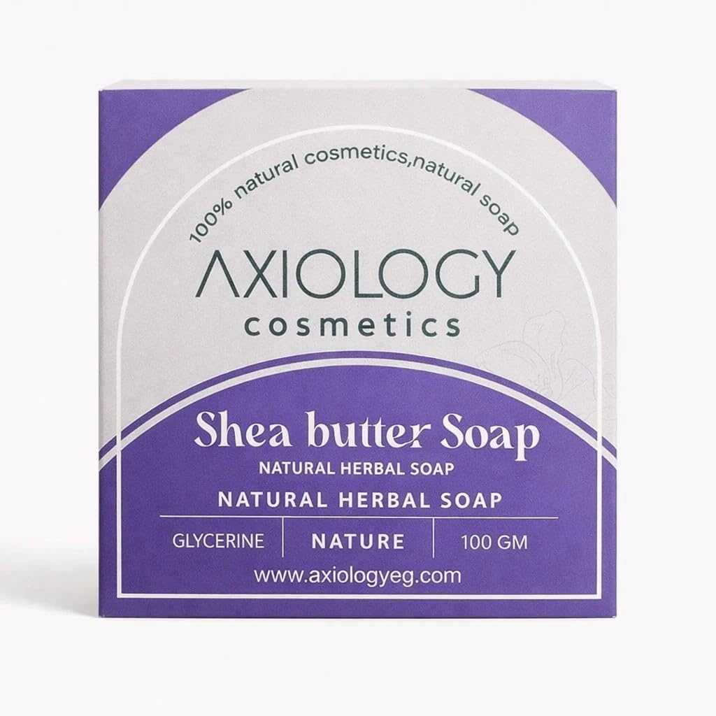 Axiology Shea Butter Soap, Natural Herbal Bar with Glycerine, Moisturising and Nourishing, 100g
