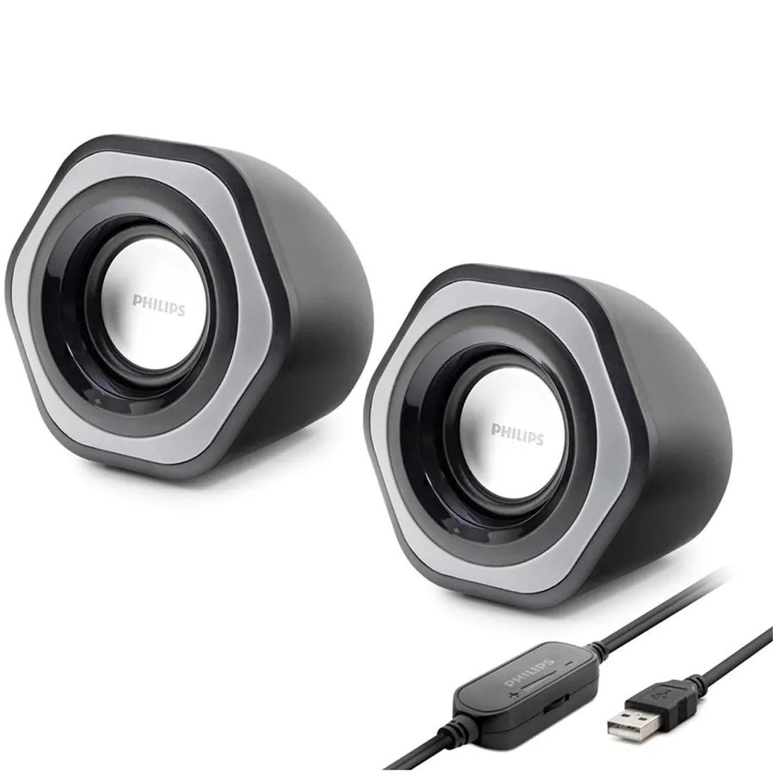 For Philips SPA2209 Desktop Speakers 5W - 2.0 Channel Stereo - USB Powered + 3.5mm Cable