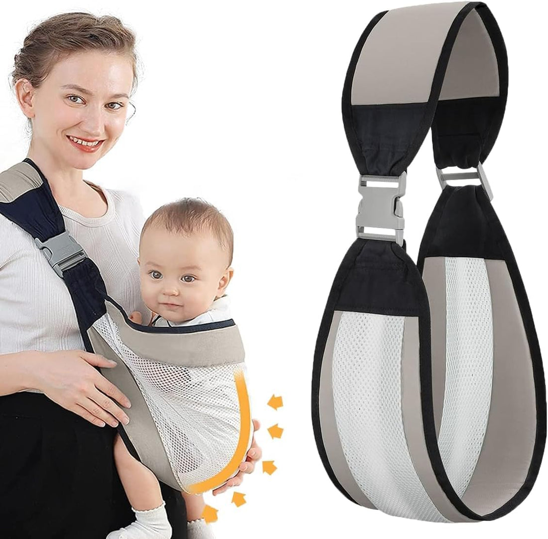 Sling Carrier, Carrier Newborn to Toddler, Baby Wrap Carrier, Newborns & Toddlers, Adjustable Baby Holder Carrier, Half Wrapped Sling Hip Carrier, One Size Fits All (Grey)