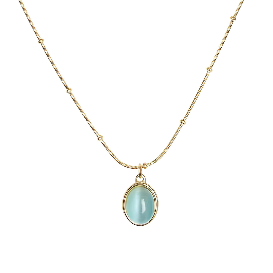 Jewellery - Stunning Blue Ophal Necklace Made of Durable Stainless Steel, Water-Resistant and Tarnish-Free, Ideal Accessory for Formal Events and Celebrations