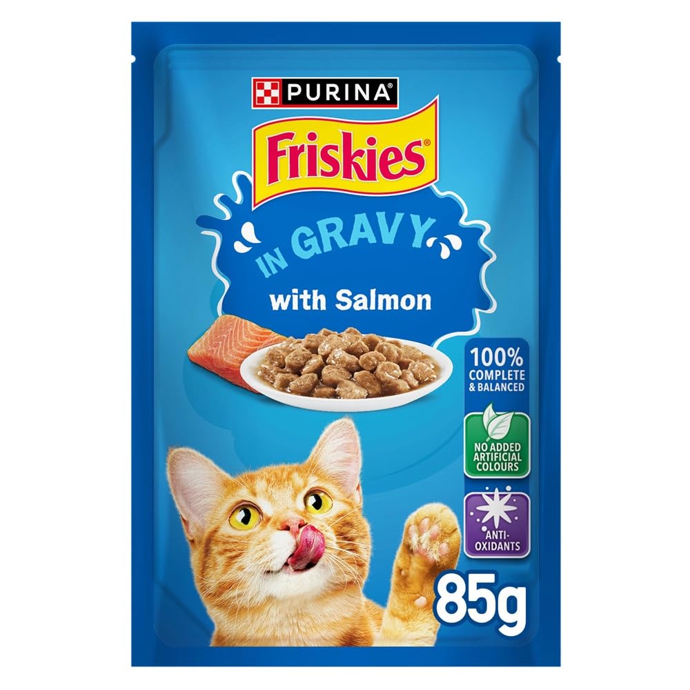 Purina Friskies Salmon Chunks in Gravy Wet Cat Food, 85g