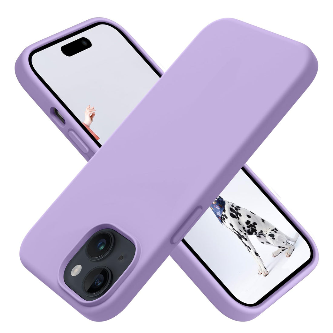 OTOFLY Designed for iPhone 15 Plus Case, Silicone Shockproof Slim Thin Phone Case for iPhone 15 Plus (6.7 inch), (Light Purple)