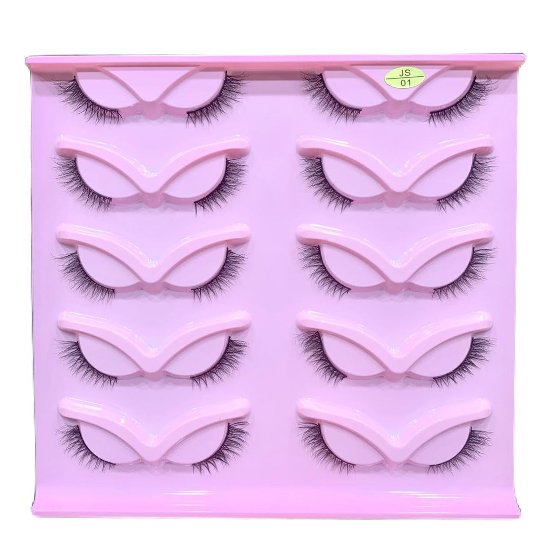 10 PAIRS 6D HALF Faux Mink False Eyelashes | Reusable Lightweight & Natural Looking | Bold Eye Makeup Look (JS01)