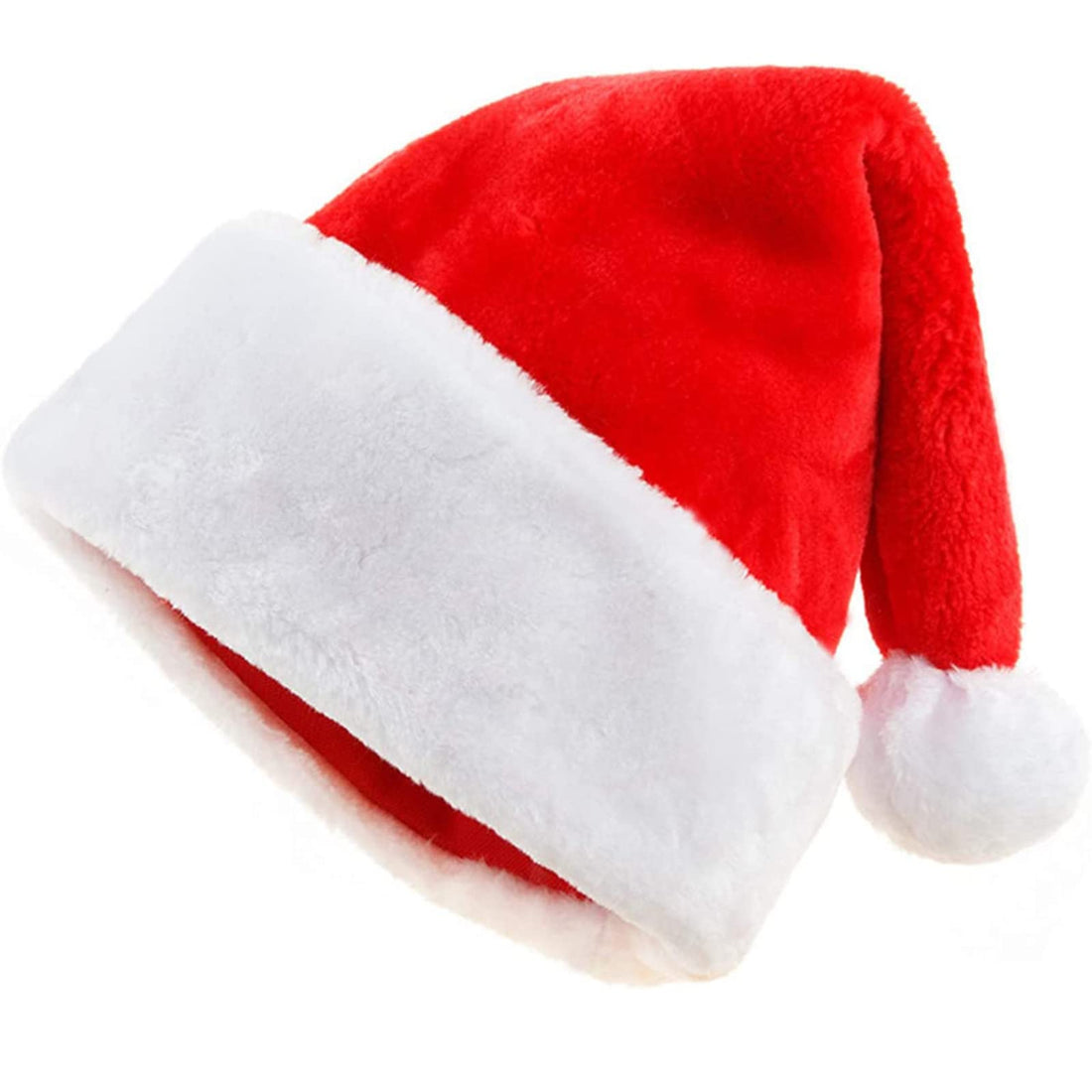 Christmas Hats Adult - Unisex Soft Plush Velvet Red Santa Claus Hat Father Extra Thicken Comfort Classic Fur Funny for Adults Teens Holiday New Year Eve Festive Fancy Dress Xmas Party Costume Supplies
