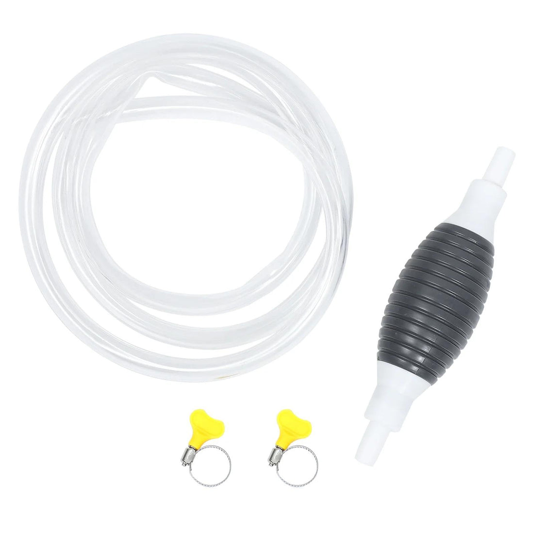 Plastic - High-quality plastic manual siphon pump with 2-meter hose for efficient extraction of gasoline, diesel, water, and oils featuring easy-to-usedesign that ensures quick setup and effective liq