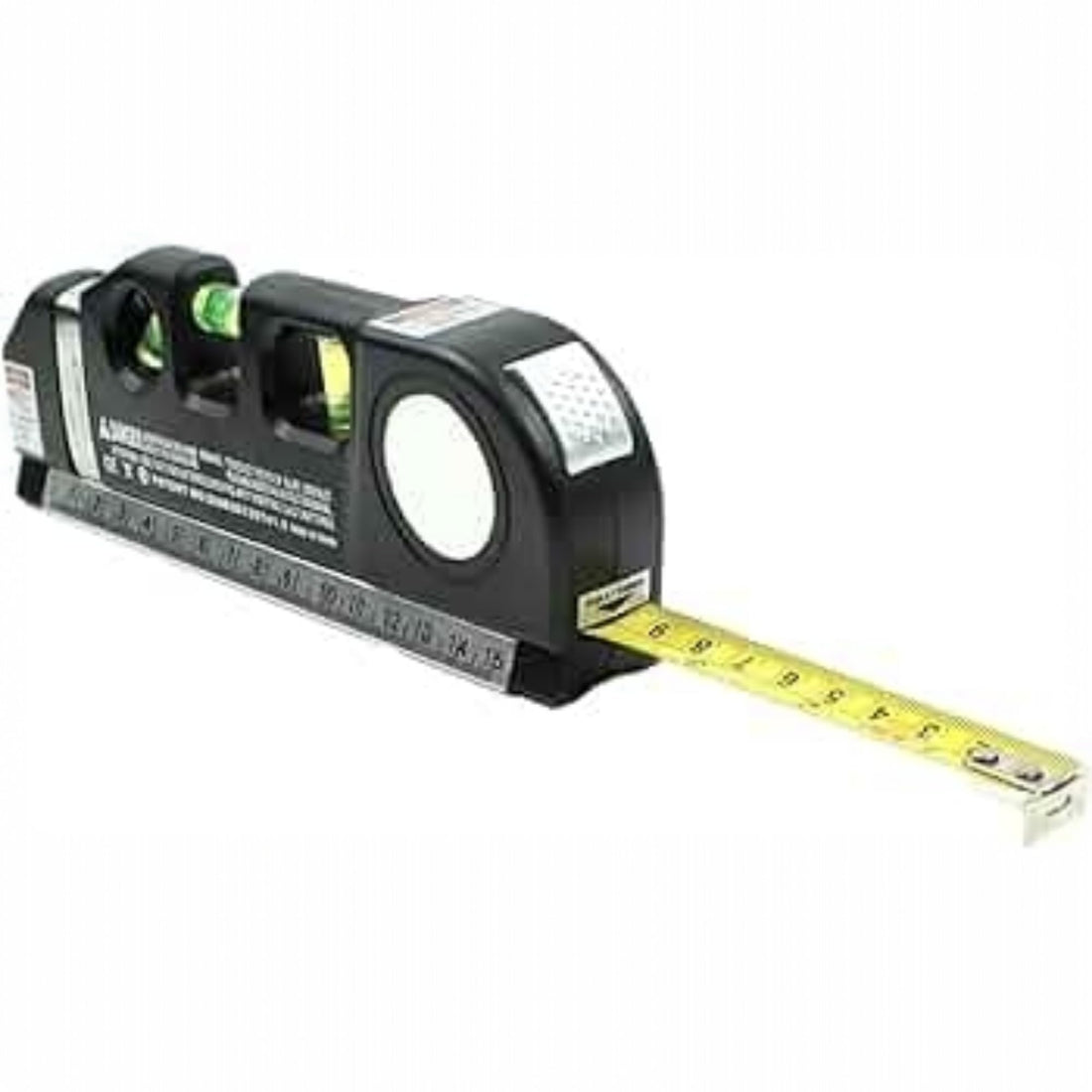 Laser Measure Tool with Water Level, Tape Measure and Metal Ruler, 3 Bubbles (0°, 45°, 90°), Durable ABS Laser Measure Tool for Calligraphy and Wall Work