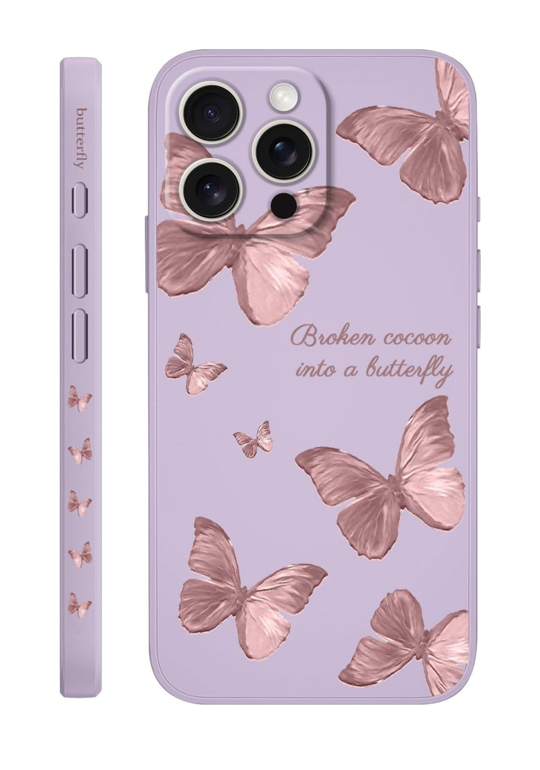 Fekra Red Butterfly for iPhone 13 Pro max Case Scratch Resistant Soft Slim Fit Floral Phone Cover for iPhone iPhone 13 Pro max - Purple