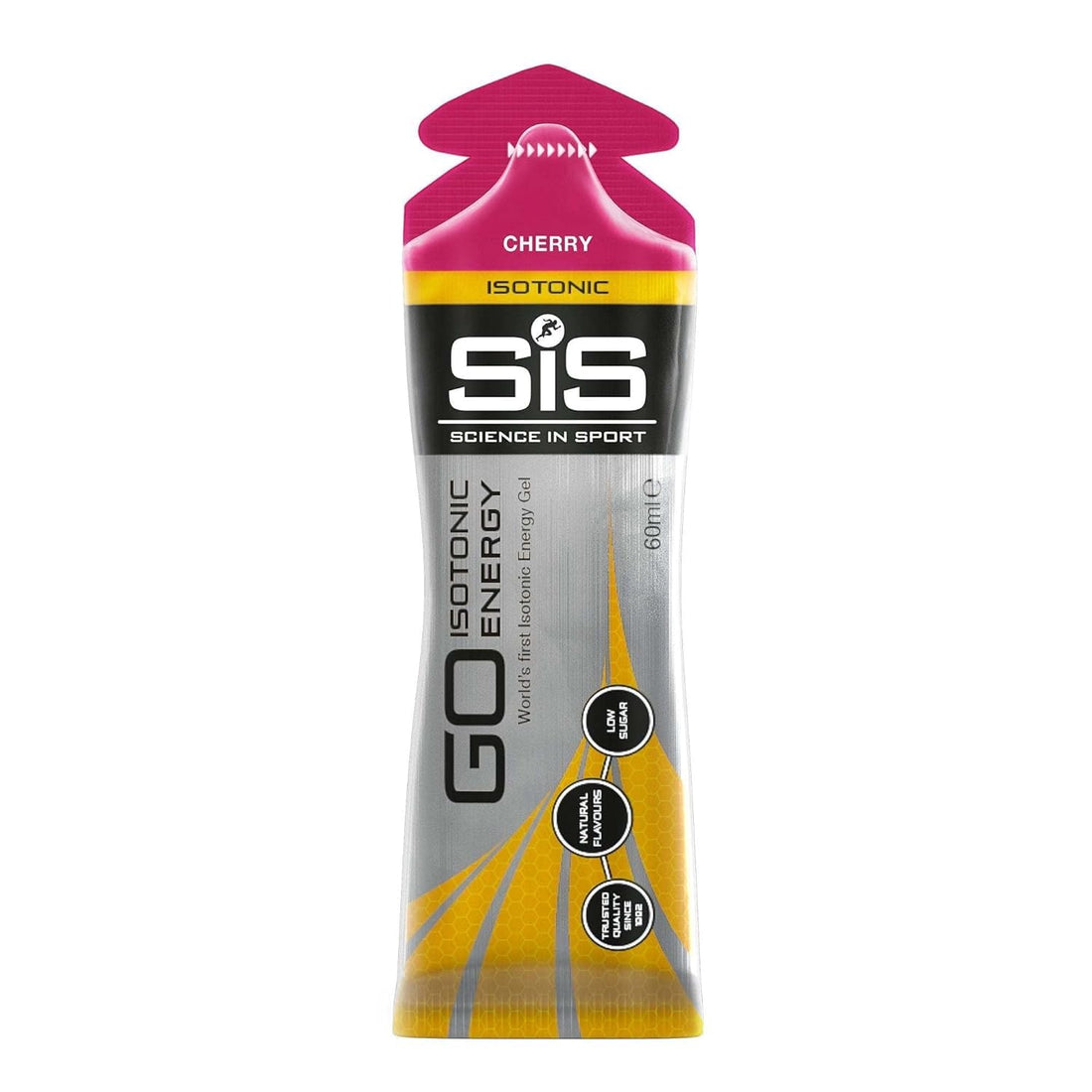 Science in Sport Energy Gel Pack, SIS Isotonic Energy Gel, 22g Fast Acting Carbs, Performance & Endurance Gels, Cherry Flavor - 2 Oz 60 ml (Pack of 6)