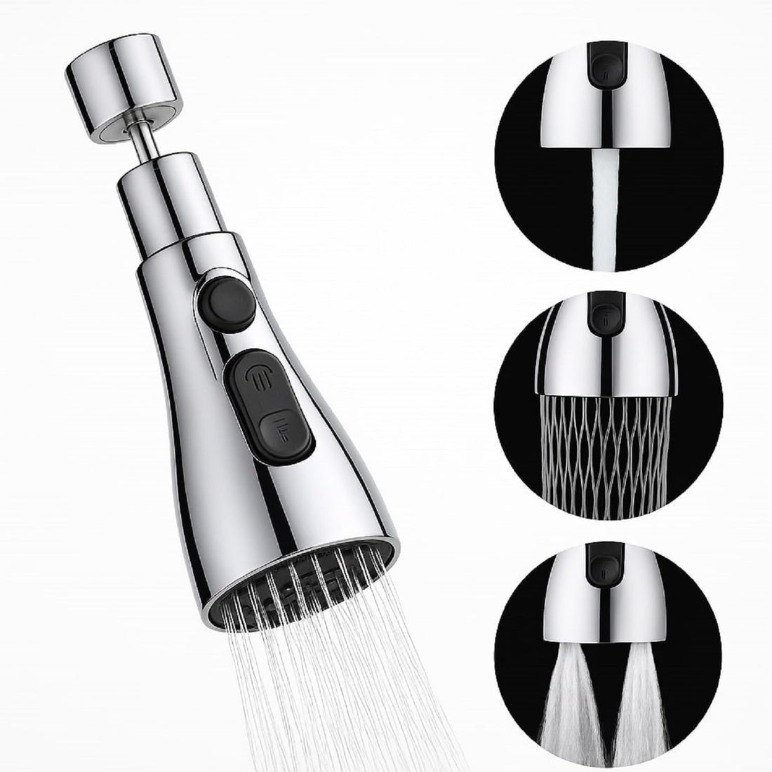 Misamo Enterprise Kitchen Sink Tap Extender, Flexible Faucet Extension (Chrome)