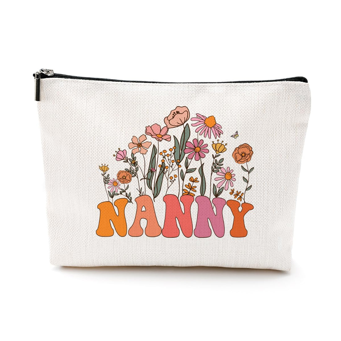 Decohim Retro Flower Mothers Day Birthday Gifts mom aunt Grandma Gifts Cosmetic Makeup Bag Anniversary Appreciation Gifts, Auntie, 10" x 7"
