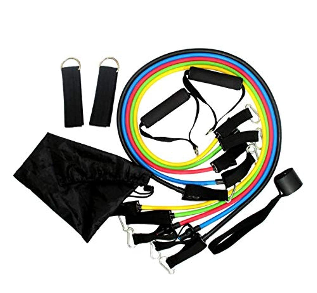 Generic 11 Pcs/Set Latex Resistance Bands Crossfit Training Exercise Yoga Tubes Pull Rope,Rubber Expander Elastic Bands Fitness with Bag